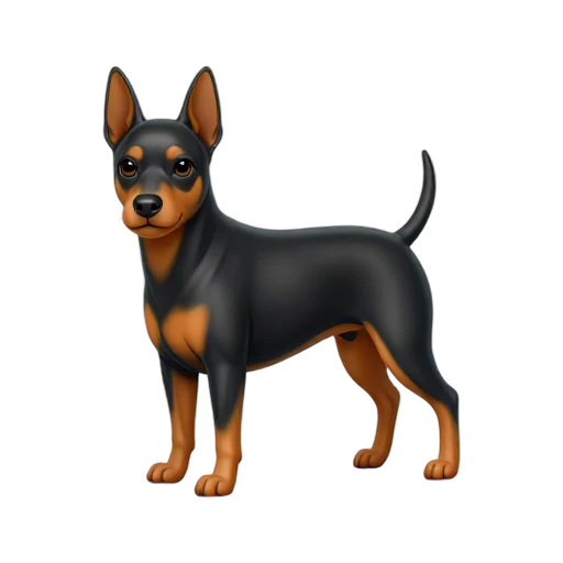 Black and rust Miniature Pinscher standing