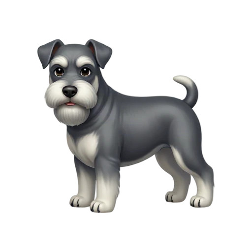 Gray Miniature Schnauzer standing