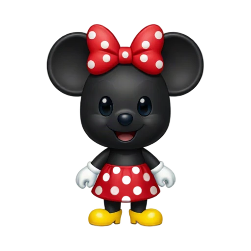 Cartoon mouse with red polka-dot bow emoji
