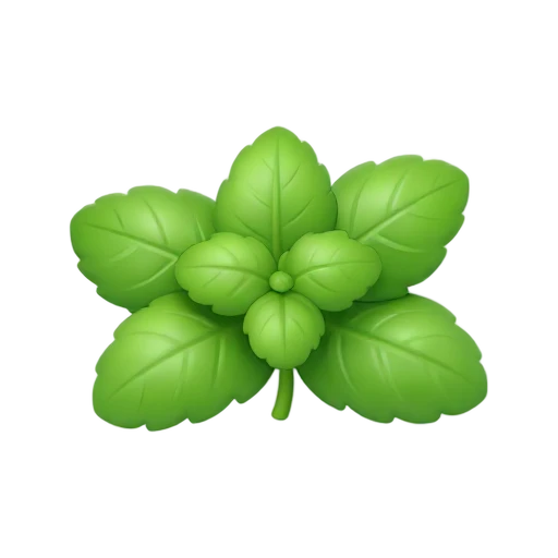 Mint sprig with paired veined serrated leaves