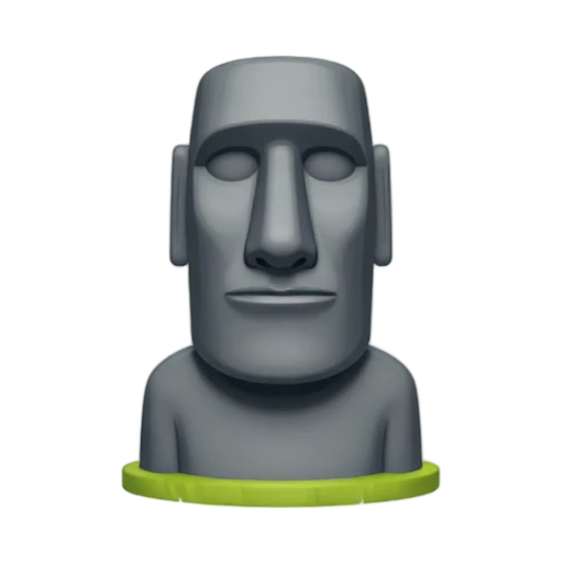 Gray Easter Island moai statue with elongated face