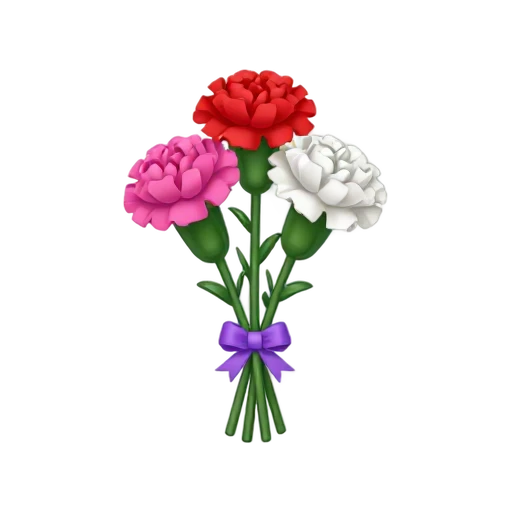 Pink red and white carnations emoji