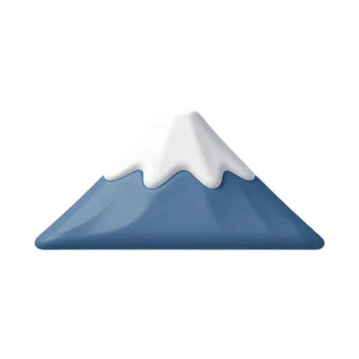Snow-capped symmetrical cone of Mount Fuji