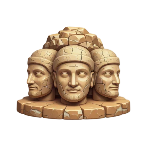 weathered carved stone heads and rocky summit terrace, depicting Mount Nemrut Stone Heads.