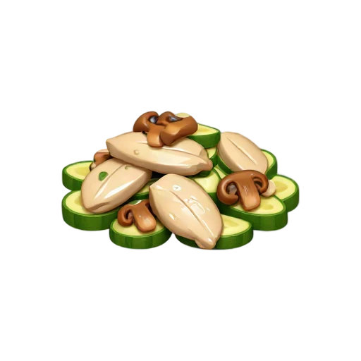 Mushroom chicken with zucchini emoji