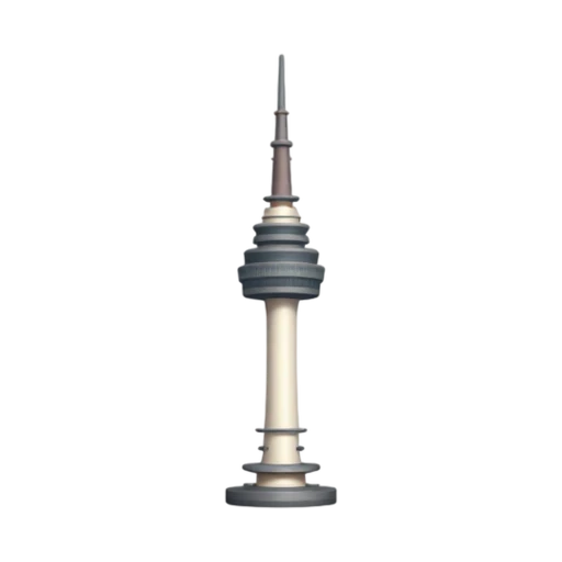 N Seoul Tower with observation deck rings and antenna