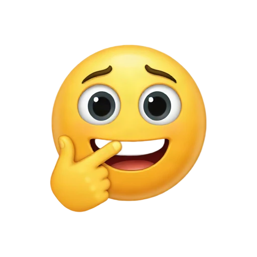 Anxious yellow face biting one fingernail