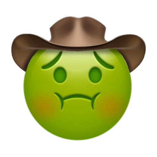 Nauseated Cowboy on a transparent background with a brown cowboy hat.
