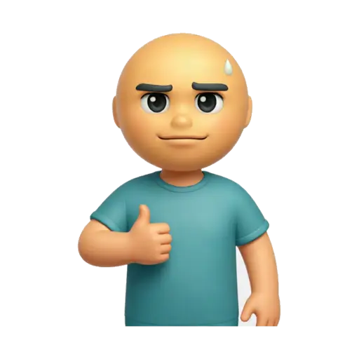 Nervous person giving a thumbs up