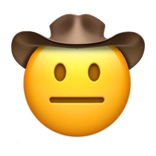Neutral Cowboy on a transparent background with a brown cowboy hat.