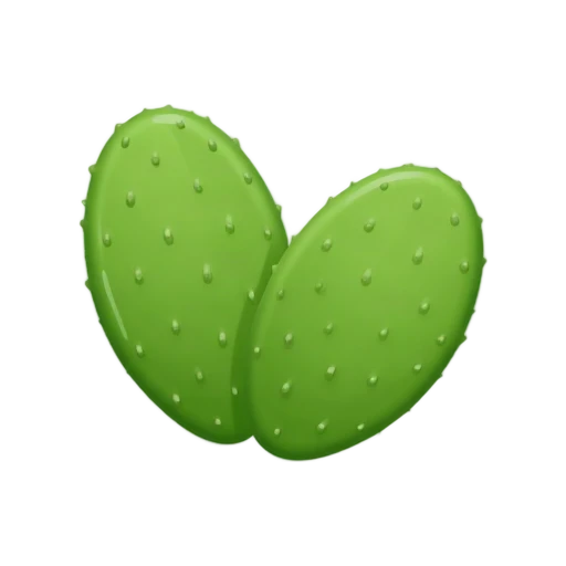 Edible cactus pads with tiny spines and oval areoles