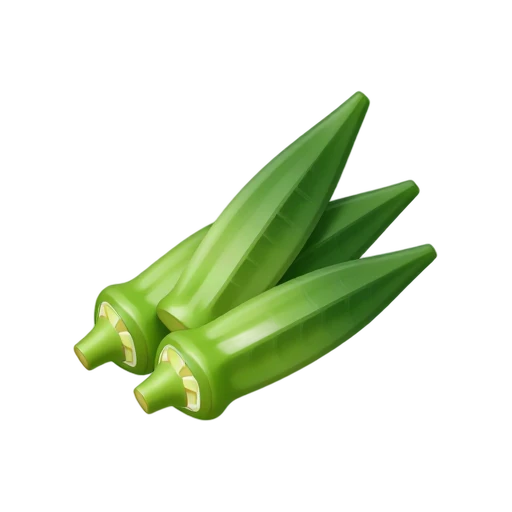 Green ridged okra pods emoji