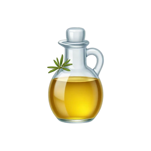 Glass olive oil cruet filled with golden oil emoji