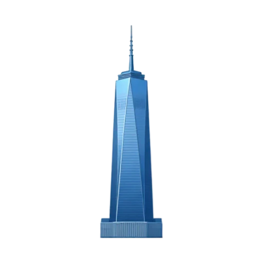 One World Trade Center blue glass shaft and spire
