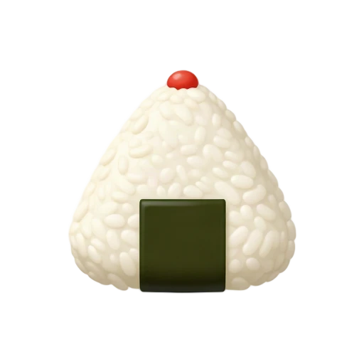 Triangular onigiri rice ball wrapped in nori