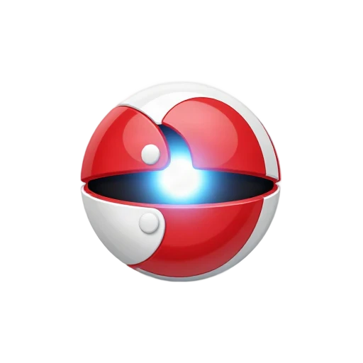 Opening red and white creature ball emoji