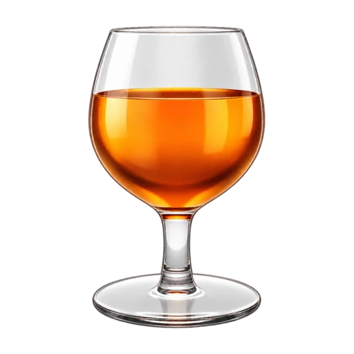 Stemmed glass filled with amber-orange wine