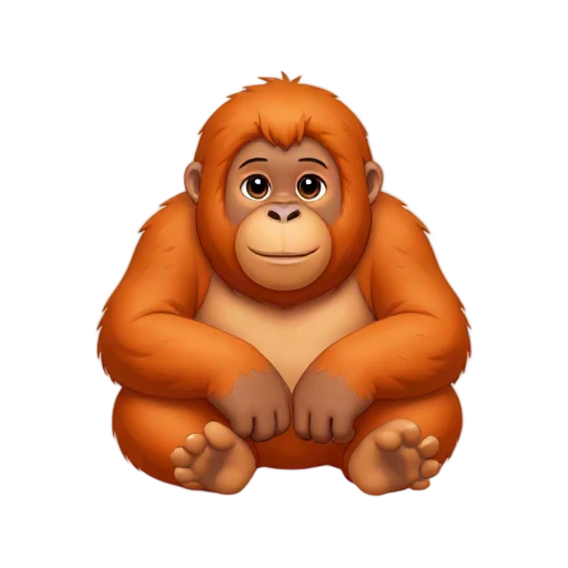 Orange orangutan sitting