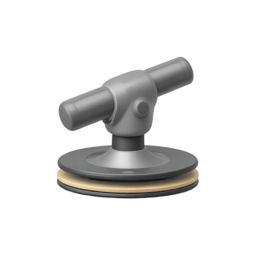 Orbital sander with palm grip and flat round sanding pad