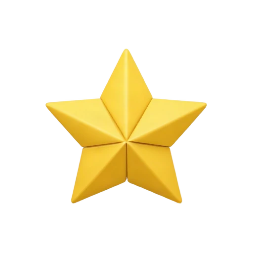 Puffy yellow origami lucky star