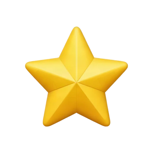 Yellow origami lucky star emoji