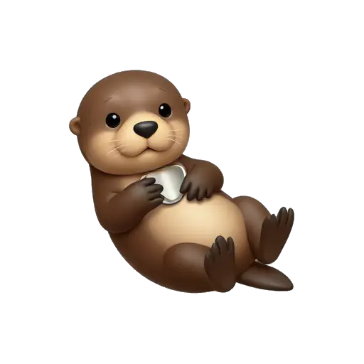 Brown sea otter holding a shell