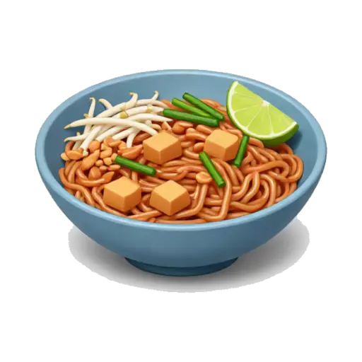 Bowl of Thai pad thai noodles