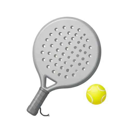 Perforated padel racket and yellow ball emoji