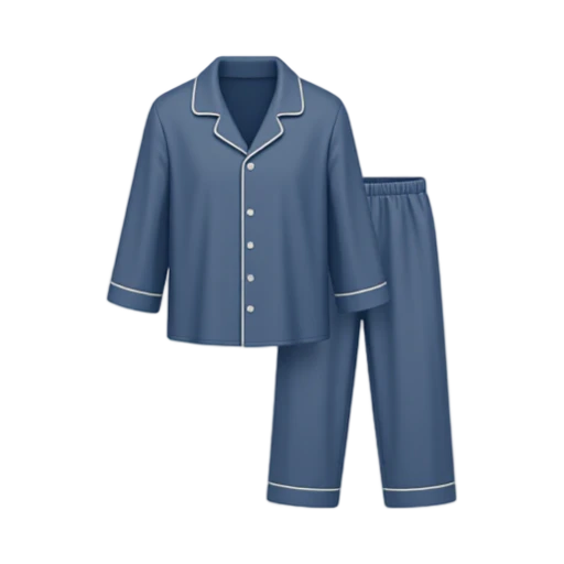 Pajamas with long-sleeved button-up sleep shirt and matching loose pajama trousers