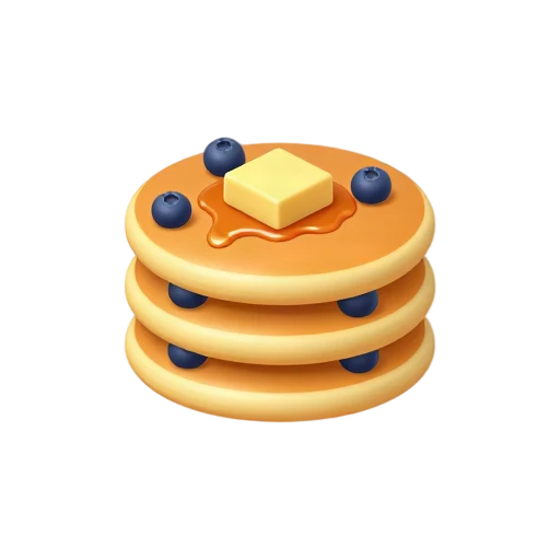 Stack of blueberry pancakes with melting butter