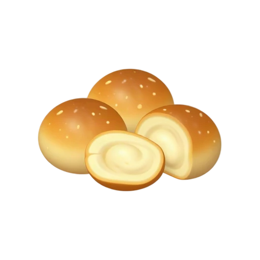 Golden pão de queijo cheese bread rolls with one split to reveal the airy interior