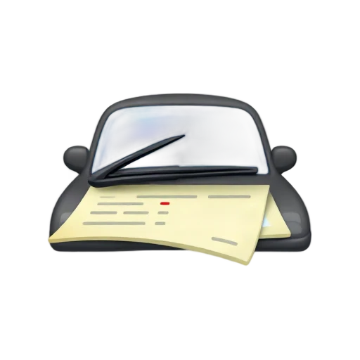 Parking ticket under a windshield wiper emoji