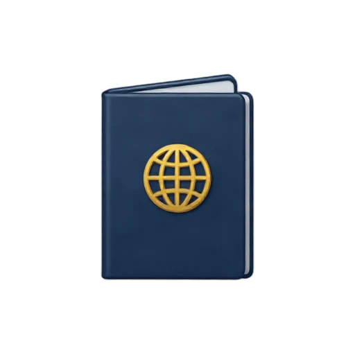 Dark blue passport booklet