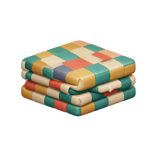 Colorful folded patchwork quilt emoji