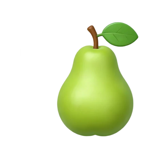 Green pear with leaf