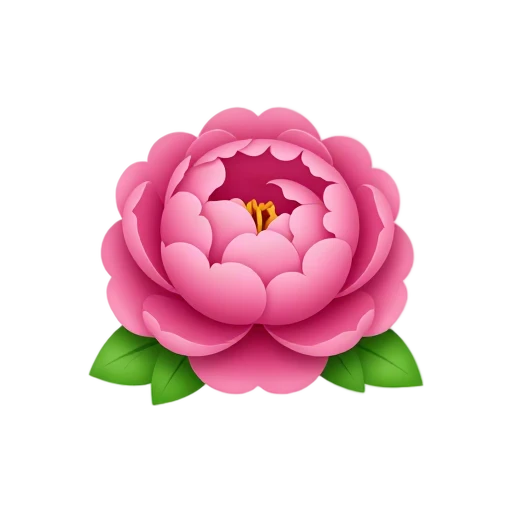 Peony with many layered pink ruffled petals and large round full bloom