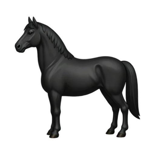 Black Percheron horse emoji