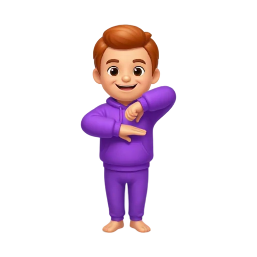 Person dabbing in a purple hoodie
