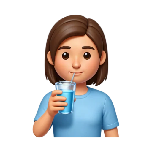 Person drinking a glass of water
