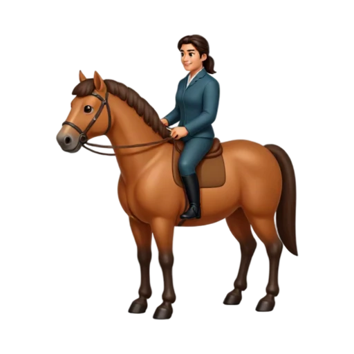Person riding a chestnut horse