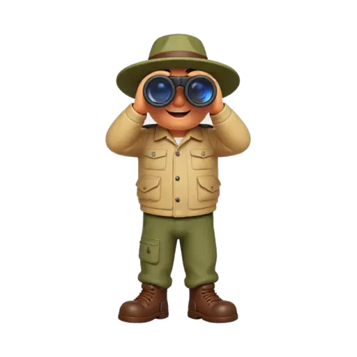 Person looking through binoculars