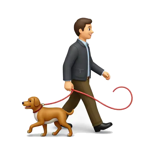 Person walking dog on a leash