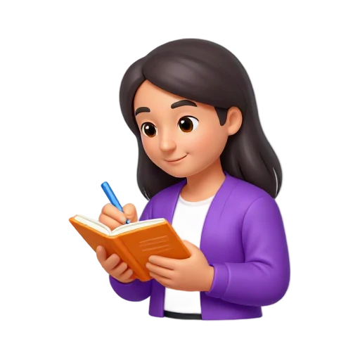Person writing in an orange journal