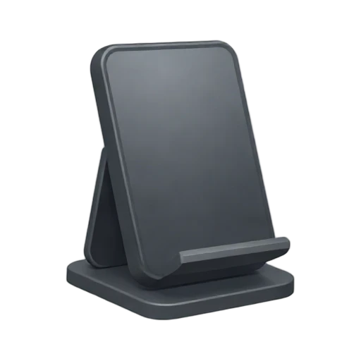 Empty dark gray phone stand