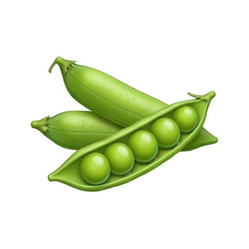 Green pigeon pea pods with round peas and brown speckles