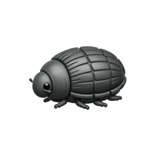 Curled gray pill bug emoji