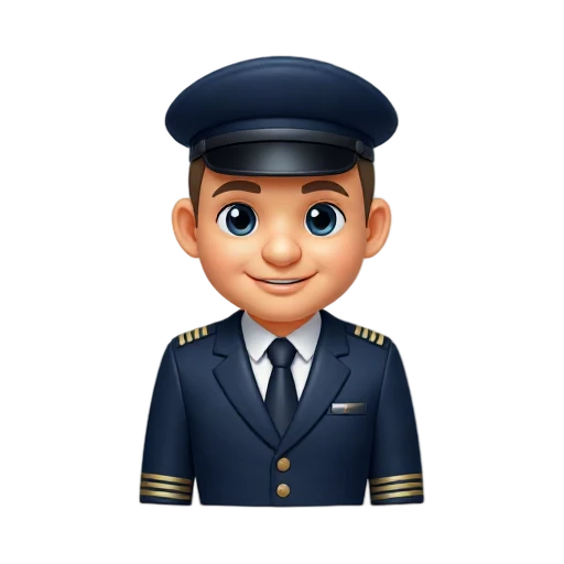 Airplane pilot wearing a navy uniform