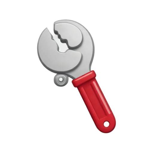 Pipe wrench with offset serrated jaws and red metal handle