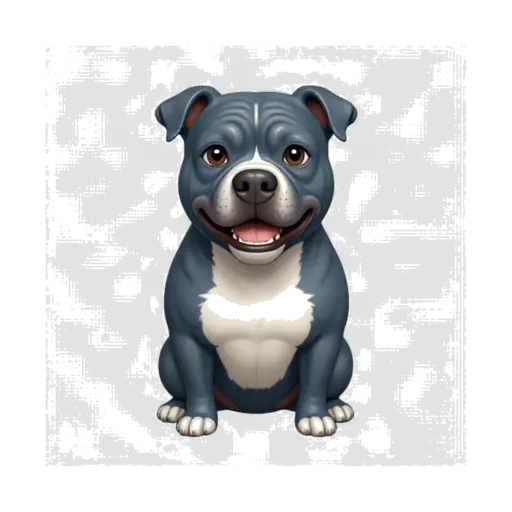 Friendly blue-gray pit bull sitting