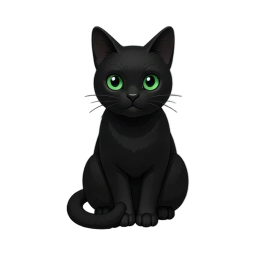 Plain black cat sitting emoji